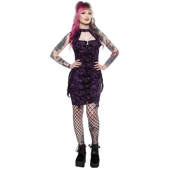 fitted lace wedding dress Killstar Wild Petal Top Purple